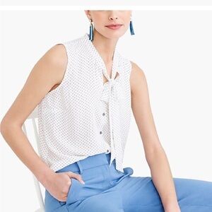 J crew sleeveless polka dot top